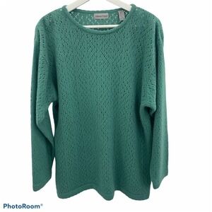 Allison Paige Size Lg Sweater Wool Angora Blend Long Sleeve Sage Green Women's